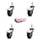 Service Caster 3 Inch Bright Chrome Hooded Neoprene Rubber 3/8 Inch Threaded Stem Casters, 4PK SCC-TS03S310-NPRB-BC-381615-4 - alternate 3